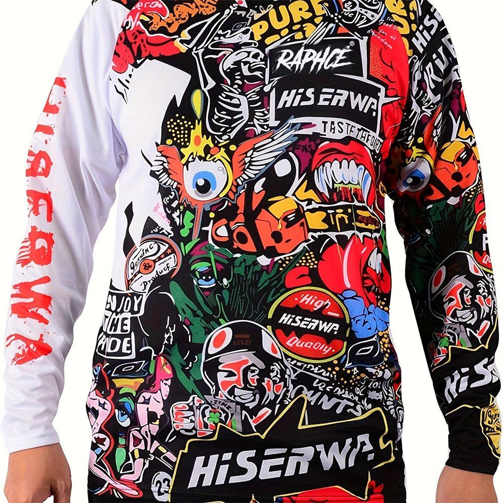 Maglietta da motocross da uomo Raphce: Maglia MTB Downhill traspirante per mountain bike e ciclismo