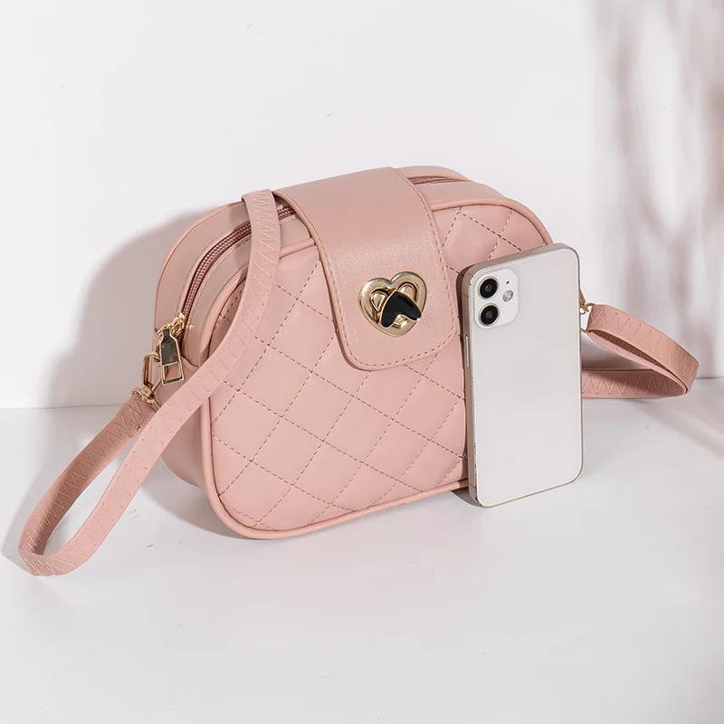 One shoulder women's crossbody bag Love Lock Buckle Shell Bag Mobile Zero Wallet elegant and sweet new