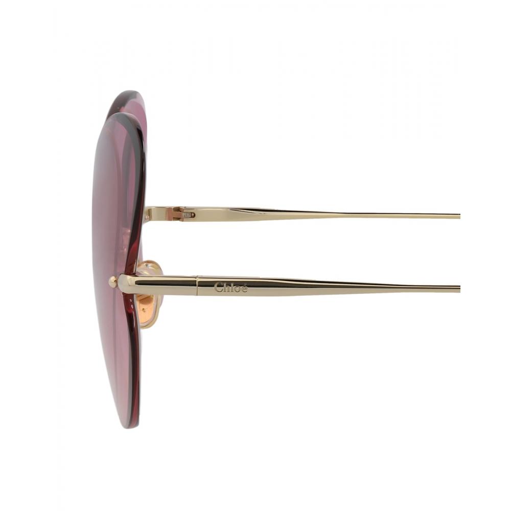 Chlo  Cat Eye Frame Metal Sunglasses Gold Gold Violet
