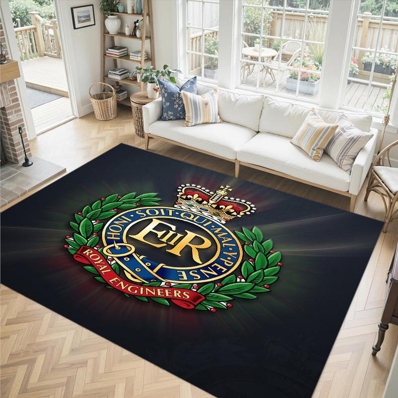 Royal Engineers A.F.C Design Crystal Velvet Carpet Cozy Non?Slip Printed Rug For Bedroom Living Room Entrance