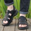Sale  Men's Leather Sandals Summer Outdoor Beach Dual-purpose Slippers for Men Casual Dad Shoe Comfortable Sandals