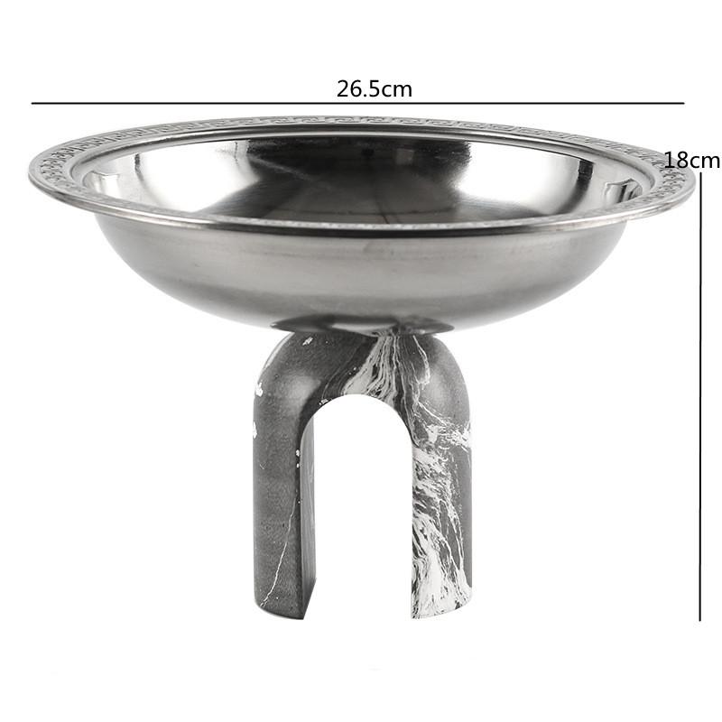 Resin Geometric Arch High Foot Fruit Tray, Stainless Steel Bowl, Metal Tray, Snacks, Living Room Dining Table Storage Tray