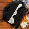 Plus Size 9XL Warm Solid Color Fleece Sweatshirt for Men Autumn Winter Thicken Clothing