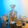 European Luxury Hand-Painted Gold Crystal Whiskey Decanter Set