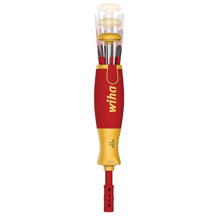 Tournevis porte embout slim vde 75 mm wiha liftup - 6 embouts fente /ph /xeno pz2 - 38611