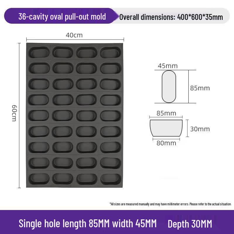 36-Cavity Oval Non-stick Baking Mold