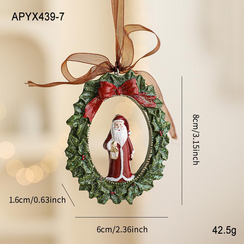 Colorful Retro 3D Resin Bell Pendant for Christmas Tree Decoration