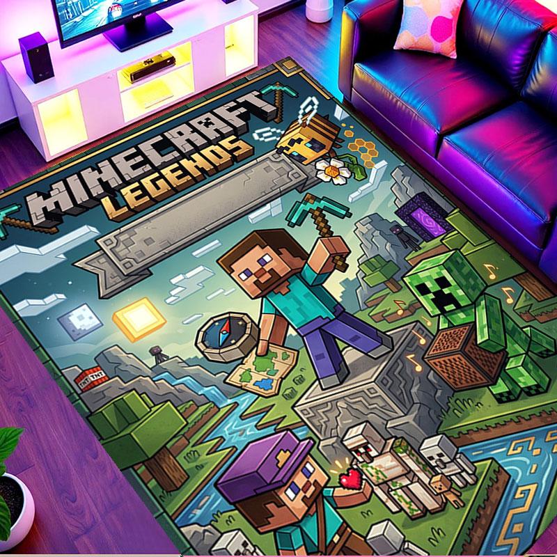 Minecraft1 (4) Print Rug, Washable Floor Carpet, For Entryway Dorm Laundry Room Office Study, Home Decor Birthday Christmas Gift