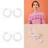 Fashionable U-shape White Alloy Earrings Trendy Modern Jewelry For Women