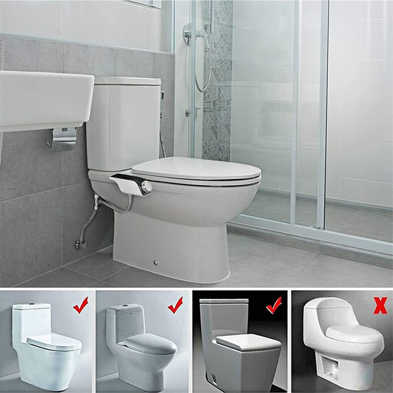Toilet Bidet Bathroom Intelligent Non‑Electric Cold Hot Water Toilet Bidet Sprayer Set With Double Nozzle