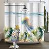 Underwater World Ocean Shower Curtain for Bathroom Seabed Animals Sea Turtle Dolphin Fish Waterproof Bathroom Curtain With Hooks