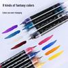 Dual-Color Glitter Acrylic Marker Pen - Soft Tip for Art & Journaling, Ideal for Students & Children, Fluorescent Watercolor Style Pens