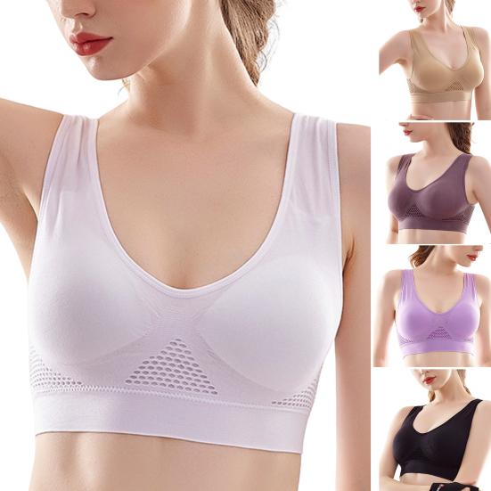 Women Brassieres Thin High Elasticity Lightweight Trendy Wire Free Push Up Sports Bra Daily Wear Clothes
