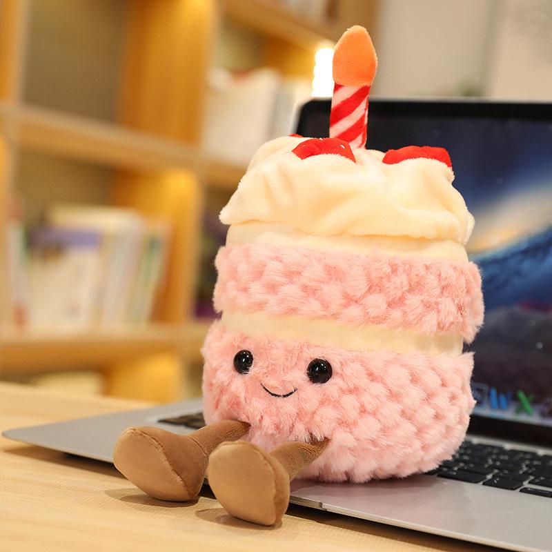 

Birthday Cake Plush Doll Bag - Cute Toy Pendant & Gift for Girls 16 cm рожевий