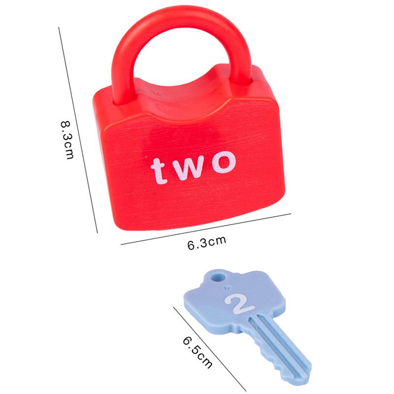 10Pcs Kids Alphabet Lock Key Toy Set Car Locks Montessori Educational Number Matching Homeschool Math Toys Baby Word Cognition