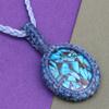 Blue Turquoise Macrame Thread Handmade Jewelry 20-36''Ad jewelry woman necklace