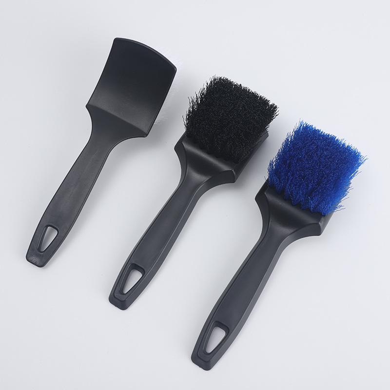 Customized Logo Auto PP Bristle Wheel Cleaning Brush with Handle Car Wheel Tire Rim Scrubbing Brush Car Wash Cleaning Tool