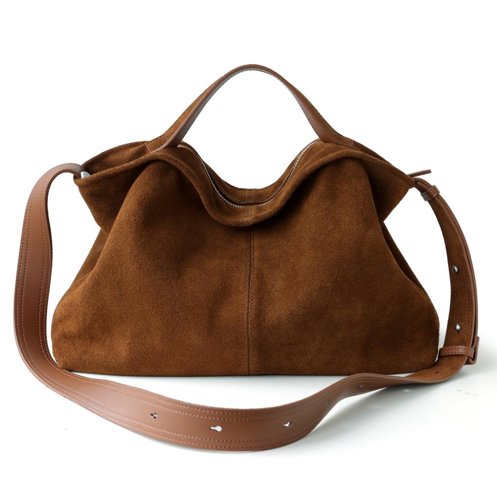Elegant Brown Suede Shoulder Bag – Soft & Stylish Handbag for Everyday Use
