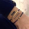 New Ladies Faux Black Crystal Handmade Beaded Bracelet Set of 4