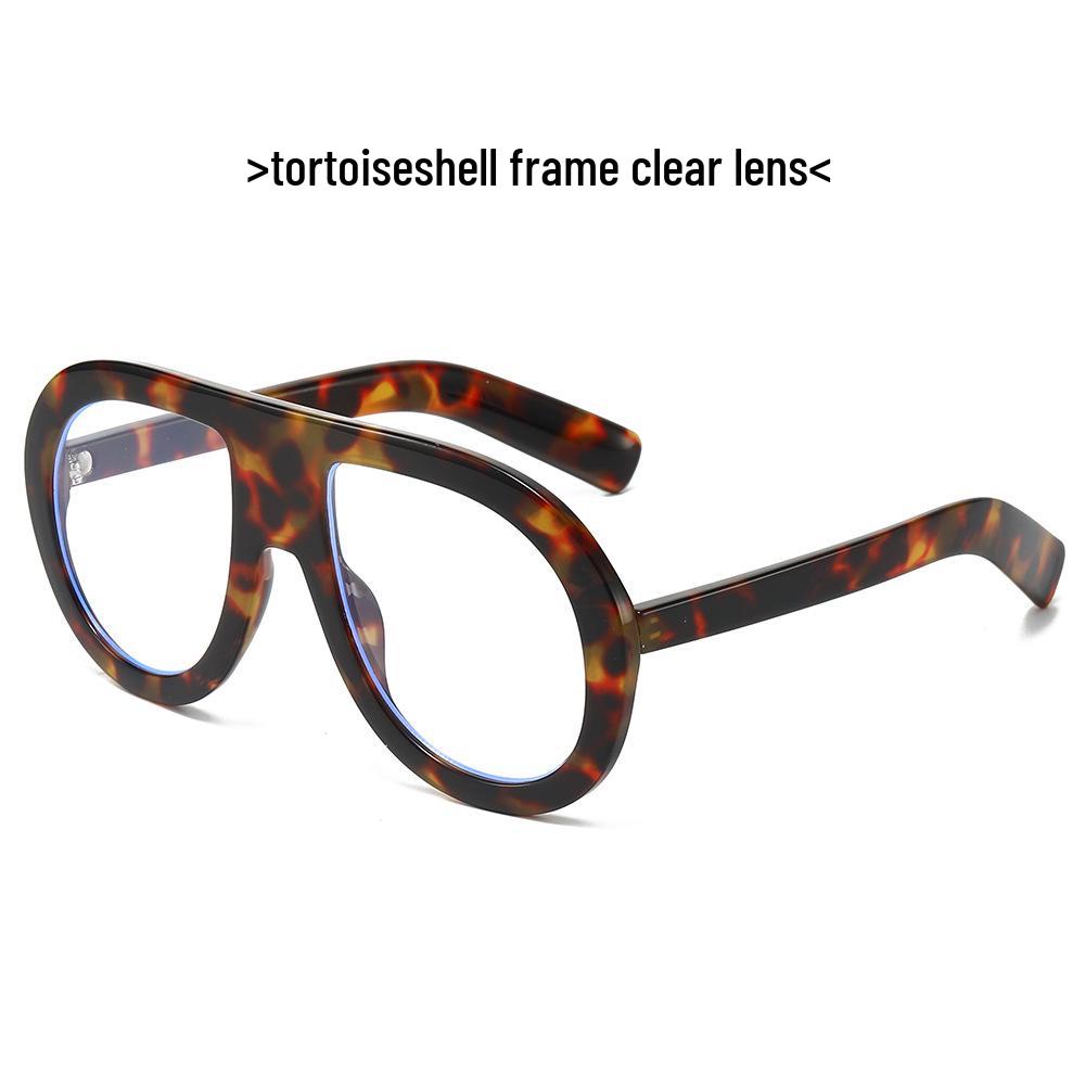 New Women's Large Frame European American Sunglasses - Trendy Goggle Style Fashion with High-End Feel