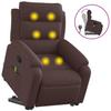 Recliner Chair with Lift Assistance Dark Brown Fabric