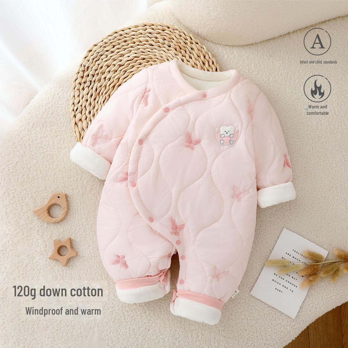 

Стьобаний зимовий комбінезон: Милий комбінезон для новонароджених - 120 г. Вихідний одяг 66cm рожевий