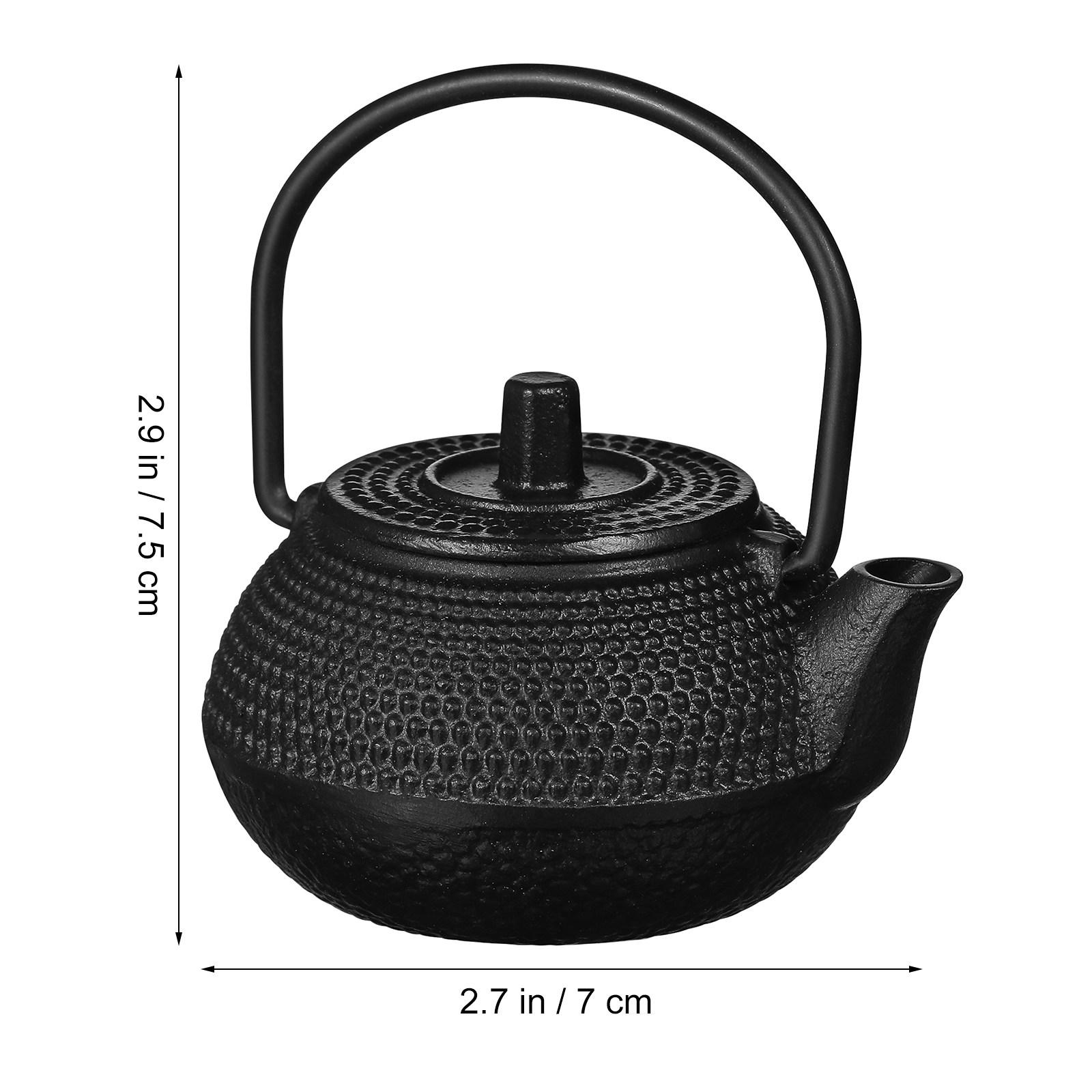 

Mini Iron Teapot Small Tea Kettle Cast Iron Decorative Ornament Classic Vintage Tabletop Adornment for Home Office чёрный