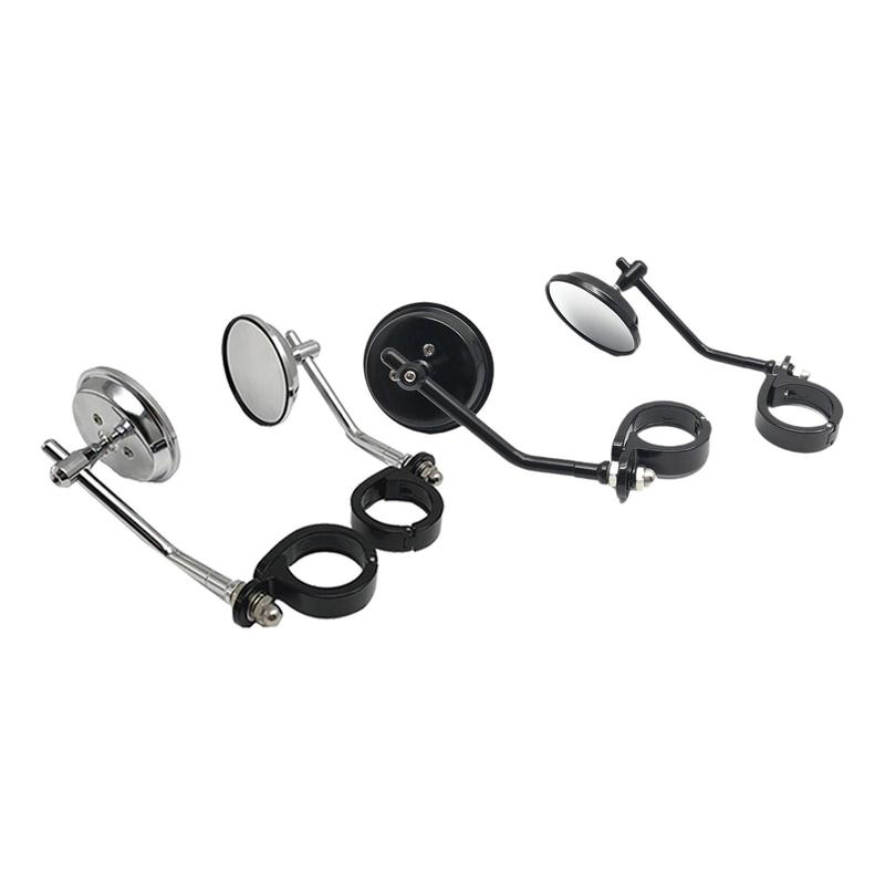 Motorcycle Mirrors 180-degree Rotatable Rearview Fork Mount Side Mirror ABS Aluminum Alloy Universal for Motorbike Windshield