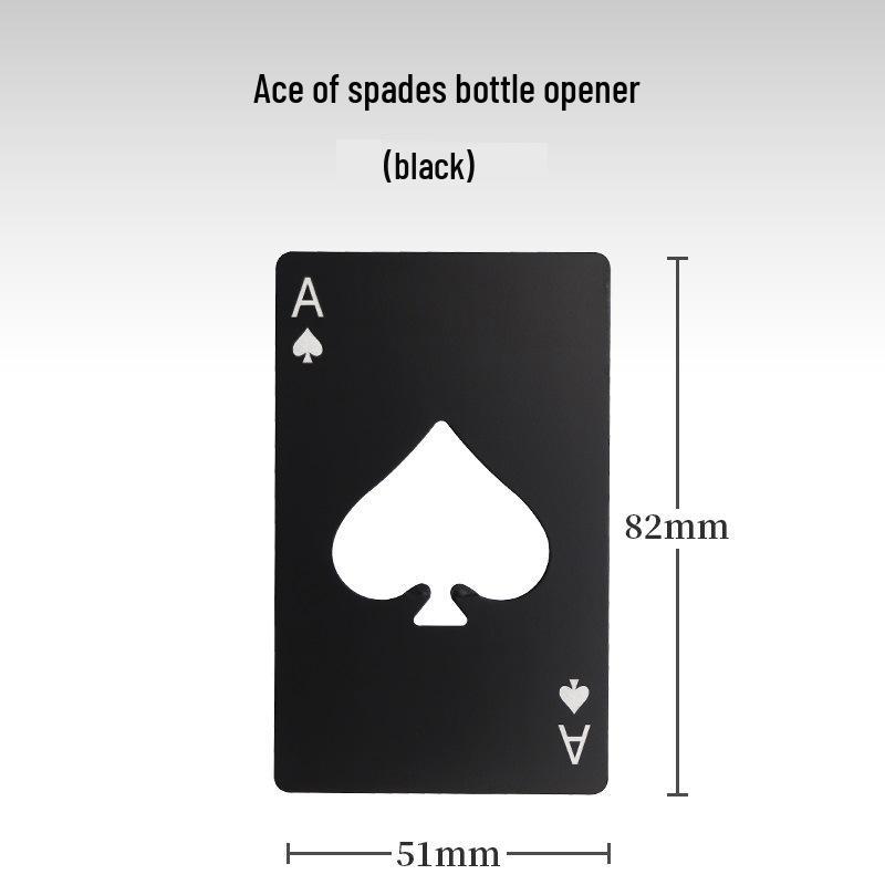 

«Открывашка для бутылок Spade A из нержавеющей стали в форме кредитной карты — дизайн игральной карты»