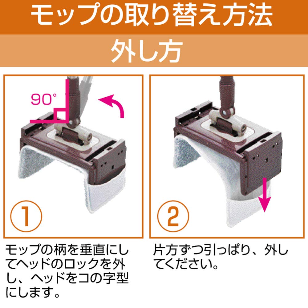 Azuma Industrial Azuma Rotating Spare Tornado Square 34cm Wiping Dehydration and Mop, Type, Width, Single-Layer Cleaning, TSM-SQA57