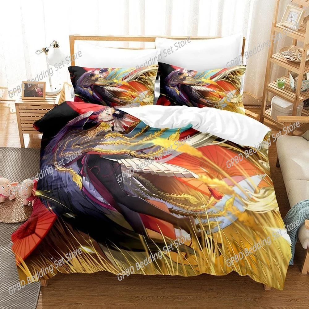 Game Kawaii Girls Onmyoji 3D Bedding Set Duvet Cover Pillowcases Single Twin Full Queen King Size Home Decor Quilt Boys Gift
