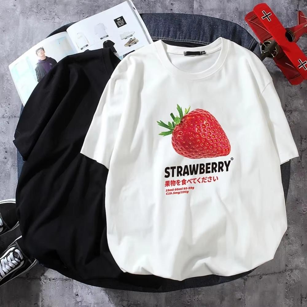 Summer Fashion Heavyweight Retro Men's English Letters 100% Cotton Printed Round Neck High-quality Casual Fitness Street T-shirt