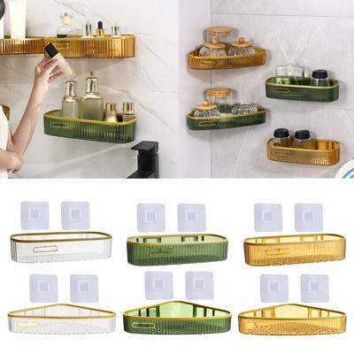 Bathroom Storage Shelf Waterproof Toilet Washstand Organizer Rack Wall Mounted Plastic Shampoo and Toiletries Holder