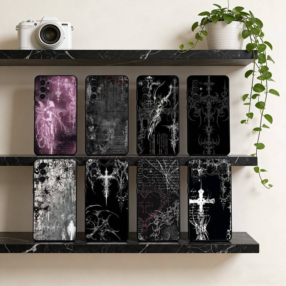 Gothic Coquette Cybersigilism Phone Case For Samsung S25,S24,S21,S22,S23,S30,Ultra,S20,Plus,Fe,Soft Silicone Black Cover