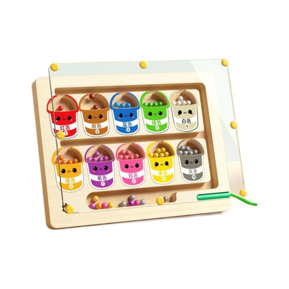 Montessori Kid’s Concentration Training Toys Magnetic Color Sorting Games Intelligence Development