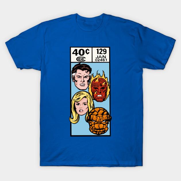 

Men Black Print T-shirt Fantastic Four Corner Box Art (Light Blue) No-Cut Transfer Paper Print Cotton Tshirt S королівський синій колір