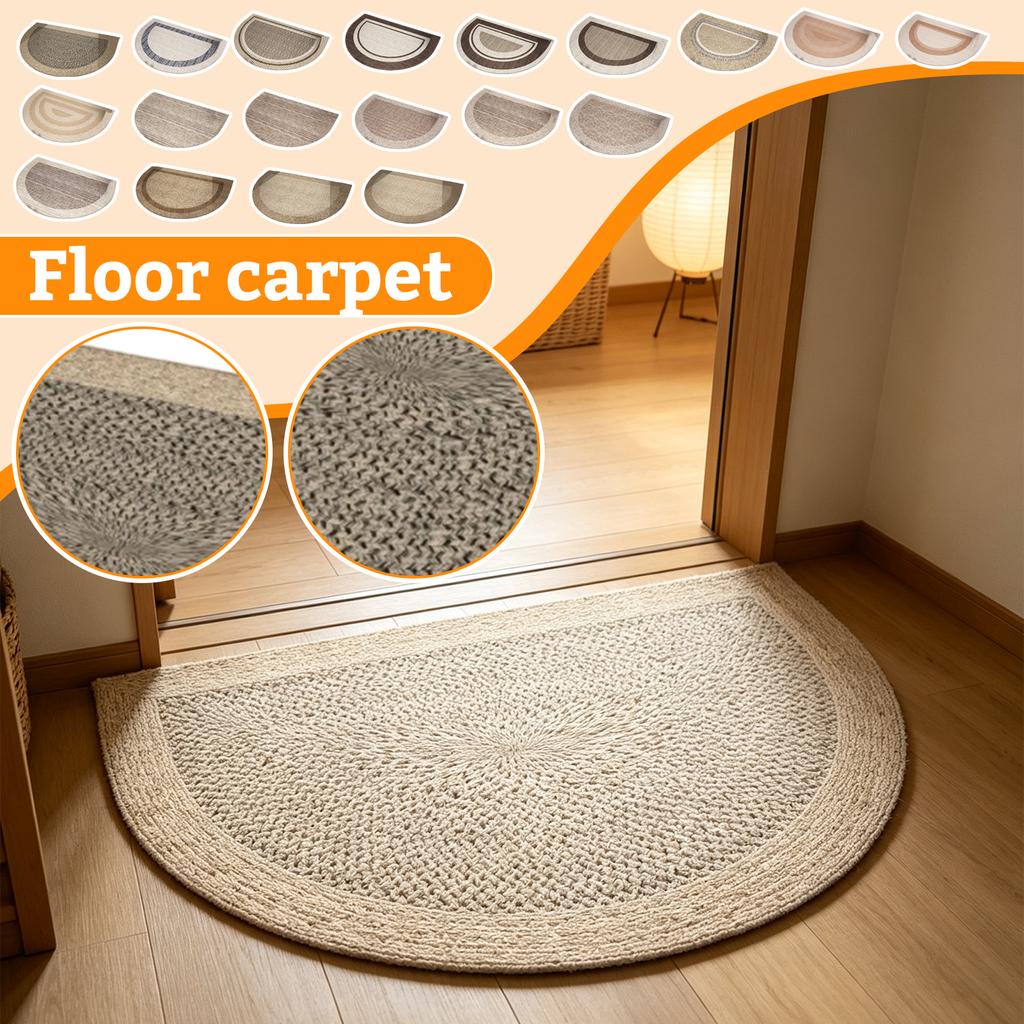 Half Round Doormat - Front Door for Indoor Entryway, Stain- and