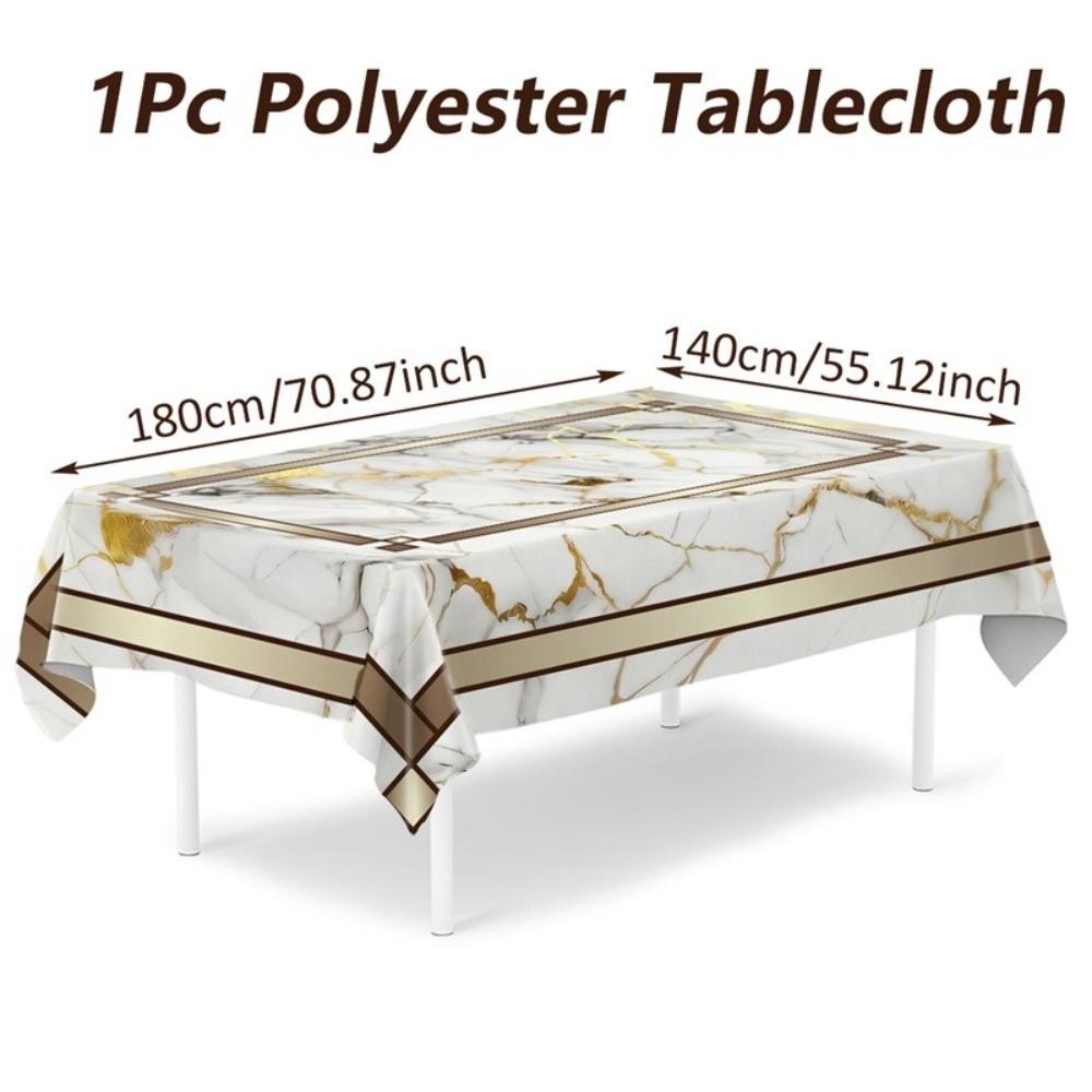 Marble Printed Rectangular Table Cloth 180×140cm Universal Table Cover Beauty Massage
