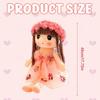Cute and realistic fabric doll for girls, 18inch plush doll with floral dress, hat, shoes, and long hair.