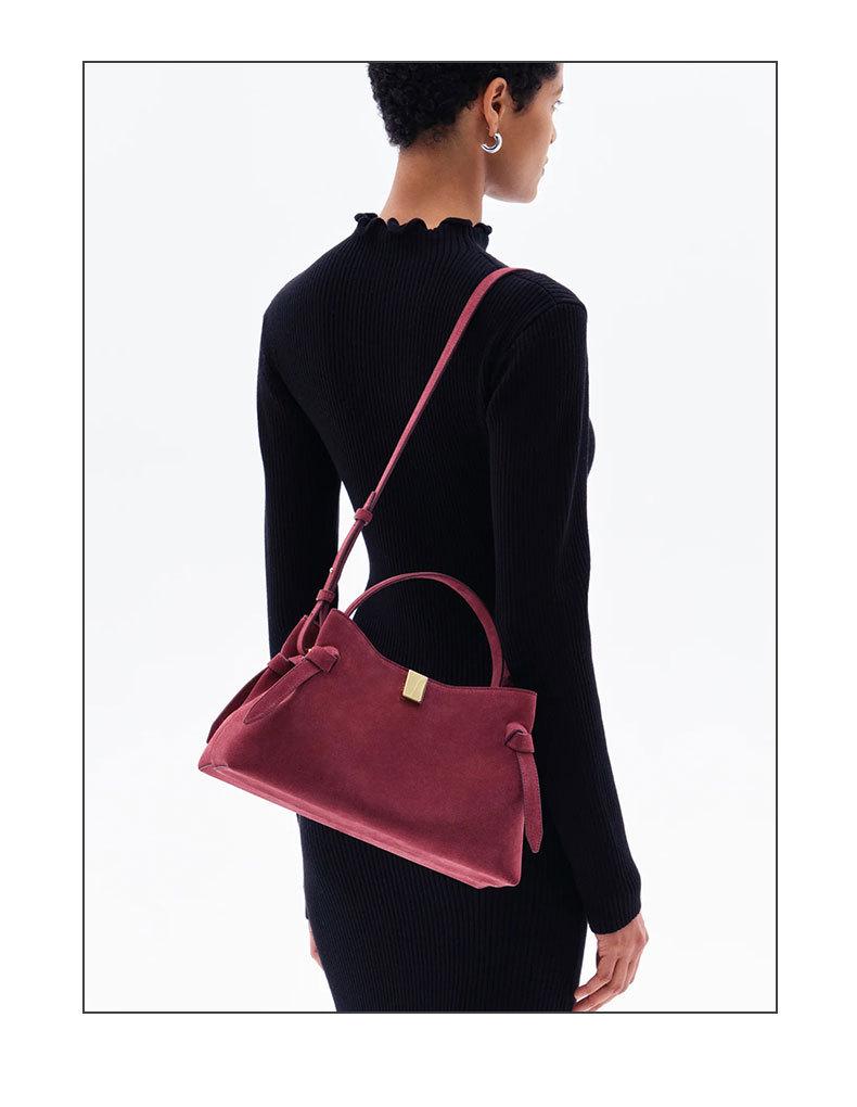 YUZEFI Potsticker Retro semišová taška přes rameno pro podzim/zimu