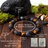 Festive Gifts Tiger Eye Black Onyx Blue Cracked Stone Beaded Bracelet Minimalist Fashion Jewelry For Men Women Daily Wear Gift