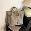 Large-Capacity One-Shoulder School Bag Korean Tote Bag Japanese Canvas Basket  Female