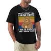 Bear That Is What I Do Drink Coffee Hate People Know Things Vintage T Shirt Harajuku T-shirt 100% Cotton Graphics Tshirt Tops