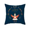 Home Decor Blue Christmas Pillowcase Snowflake Elk Print Cushion Cover  Decoration Funda De Almohada X