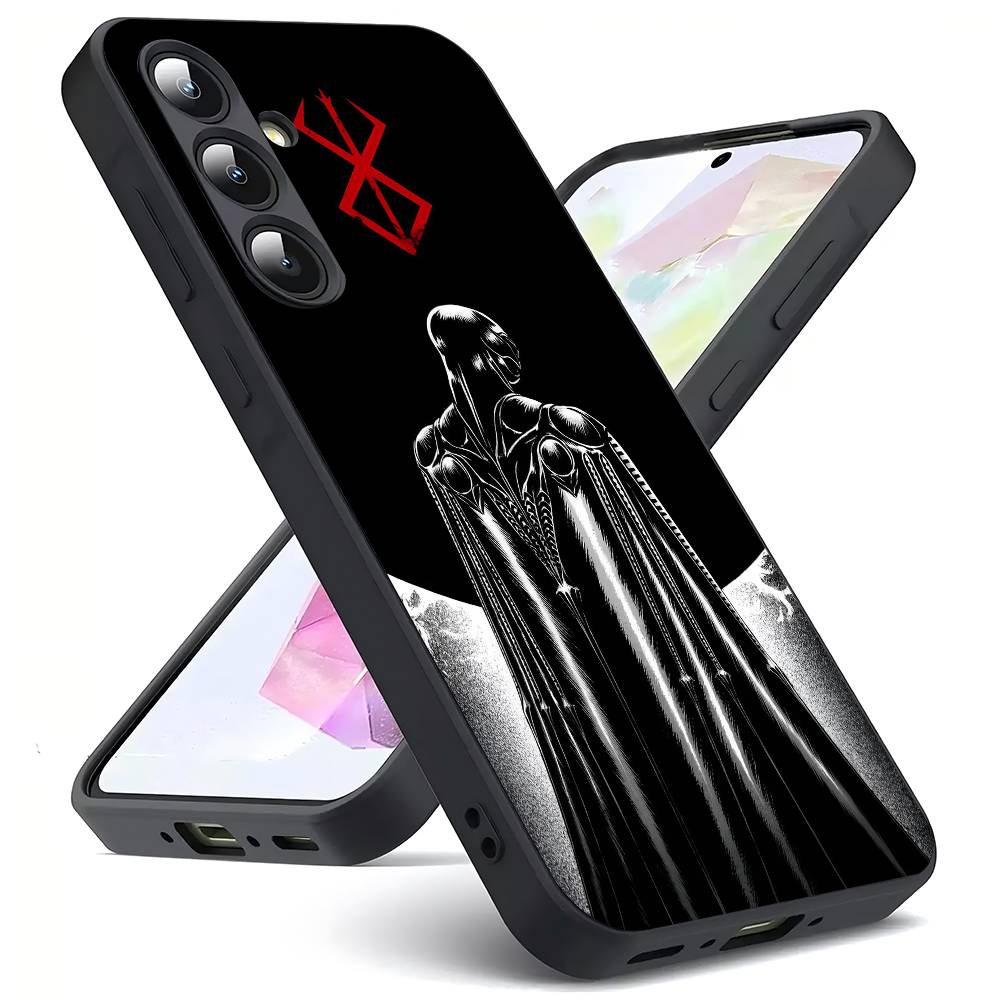 Berserk-k For Samsung Galaxy S23 S24 S25 Ultra S22 Plus S21 Black Soft Case Waterproof Soft Case