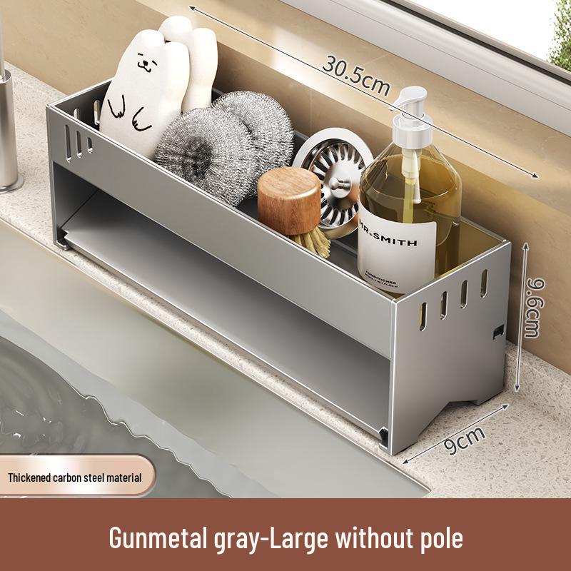 Multifunctional Kitchen Organizer for Dishcloths, Scouring Pads, Sponges, and Steel Wool Storage.