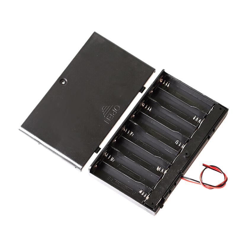 1/2 Stück 8 Schlitze AA-Batteriehalter Batterieaufbewahrungskoffer Box mit Schalter & Deckel Batterien Standardbehälter