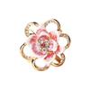 Women Brooch High-Gloss Rhinestone Inlay Sparkling Enamel Rose Flower Design Lapel Pin Non-Slip Buckle Scarf Badge Clothing Bags