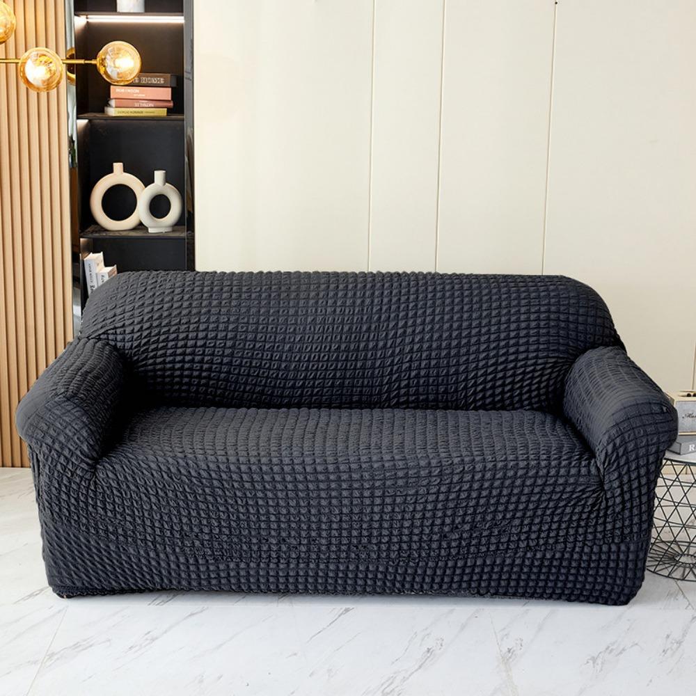 

Seersucker Sofa Cover Full Protection Single Double Seat Cushion Pure Color Minimalist Design Single S 90-140CM