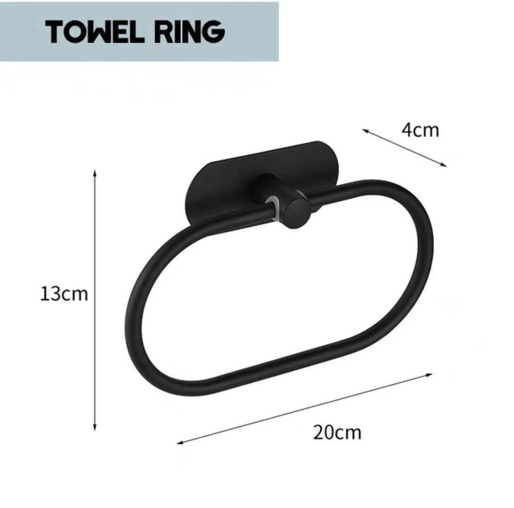 304 Stainless Steel Punch-Free Bathroom Set: Towel Rack, Tissue Holder, Robe & Hat Hook (4 Pieces)